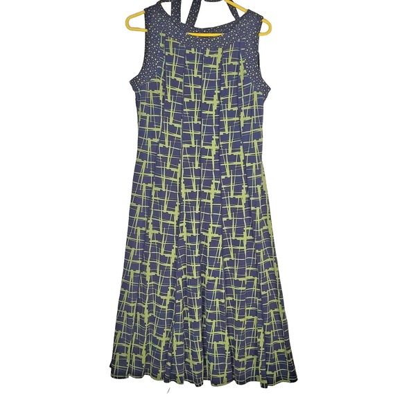 Perceptions Dresses & Skirts - Perceptions New York Dress Womens M Blue Green Sleeveless Midi Tie‎ Waist Career